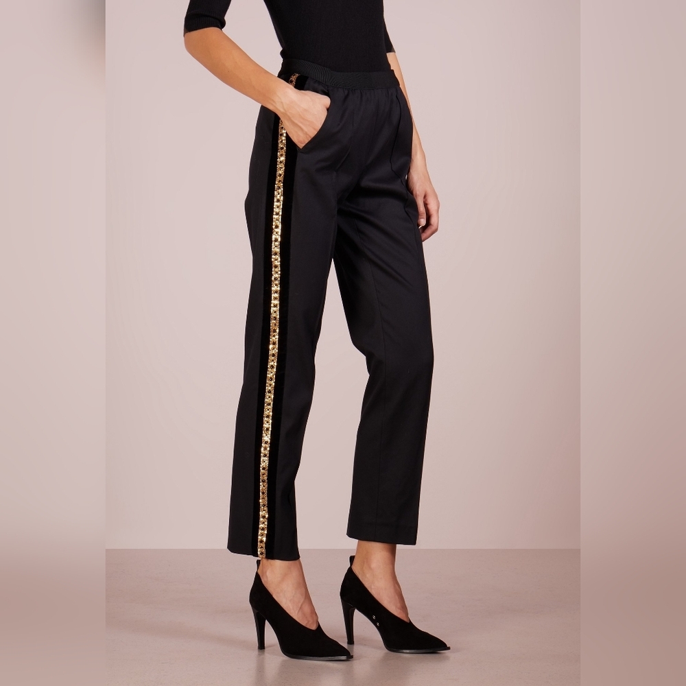 The Kooples Black Joggers with Gold Trim